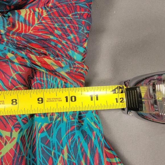 BCBGMAXAZRIA Dress 6 Leaf Print Chiffon Open Back Resort Ready - Picture 7 of 8